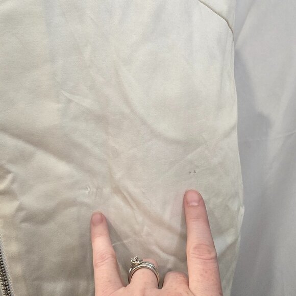 Guess Los Angeles Dress Size 6 Off White Bodycon Front Zip - Picture 6 of 15